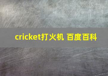 cricket打火机 百度百科